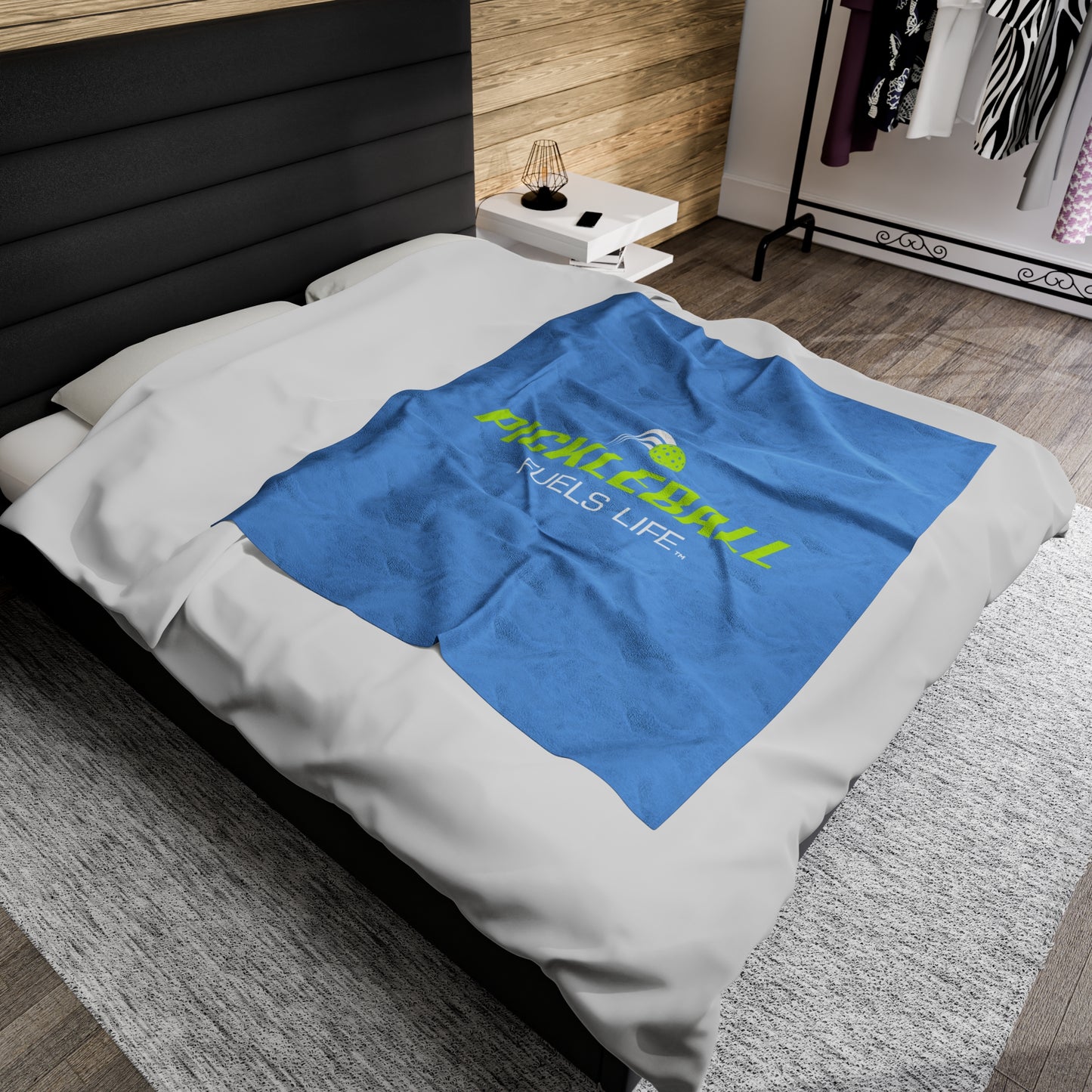 Pickleball Fuels Life Velveteen Plush Blanket