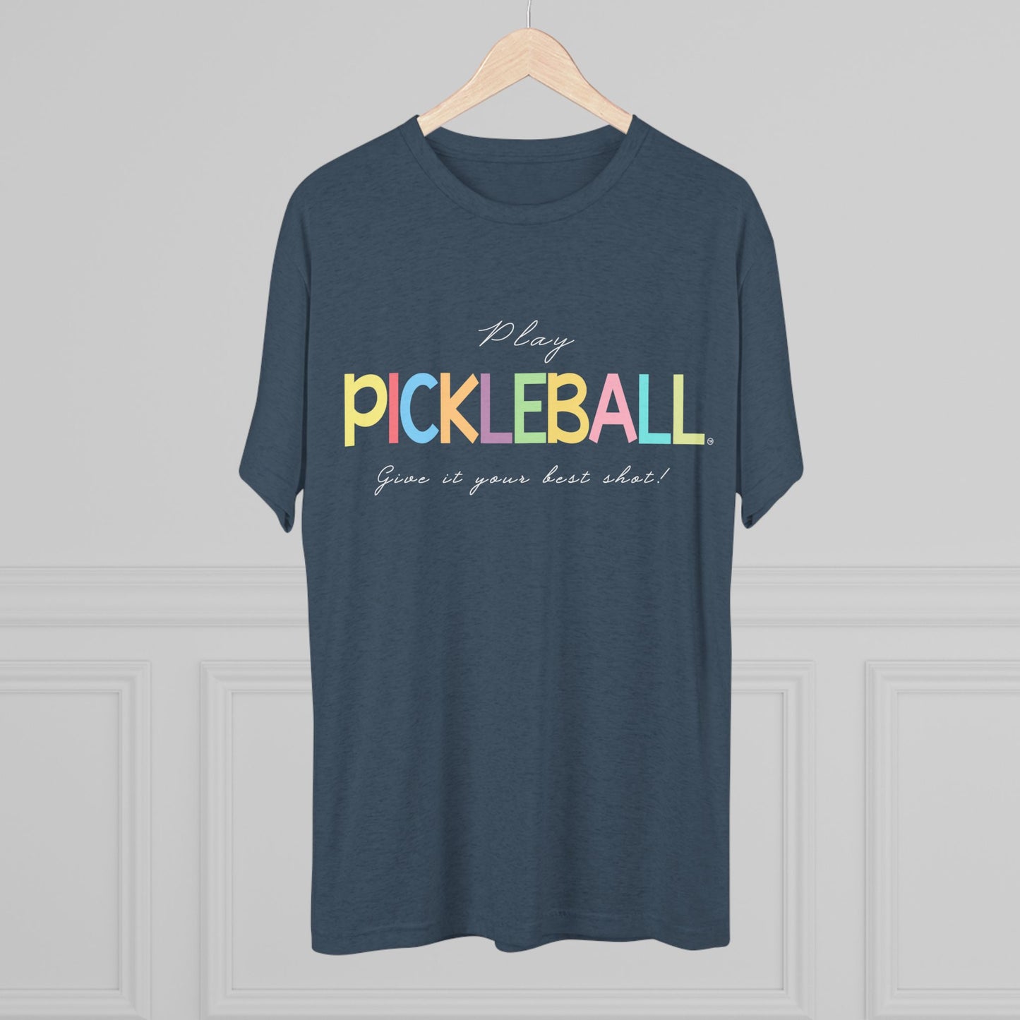 Colorful Pickleball Unisex Tri-Blend Crew Tee