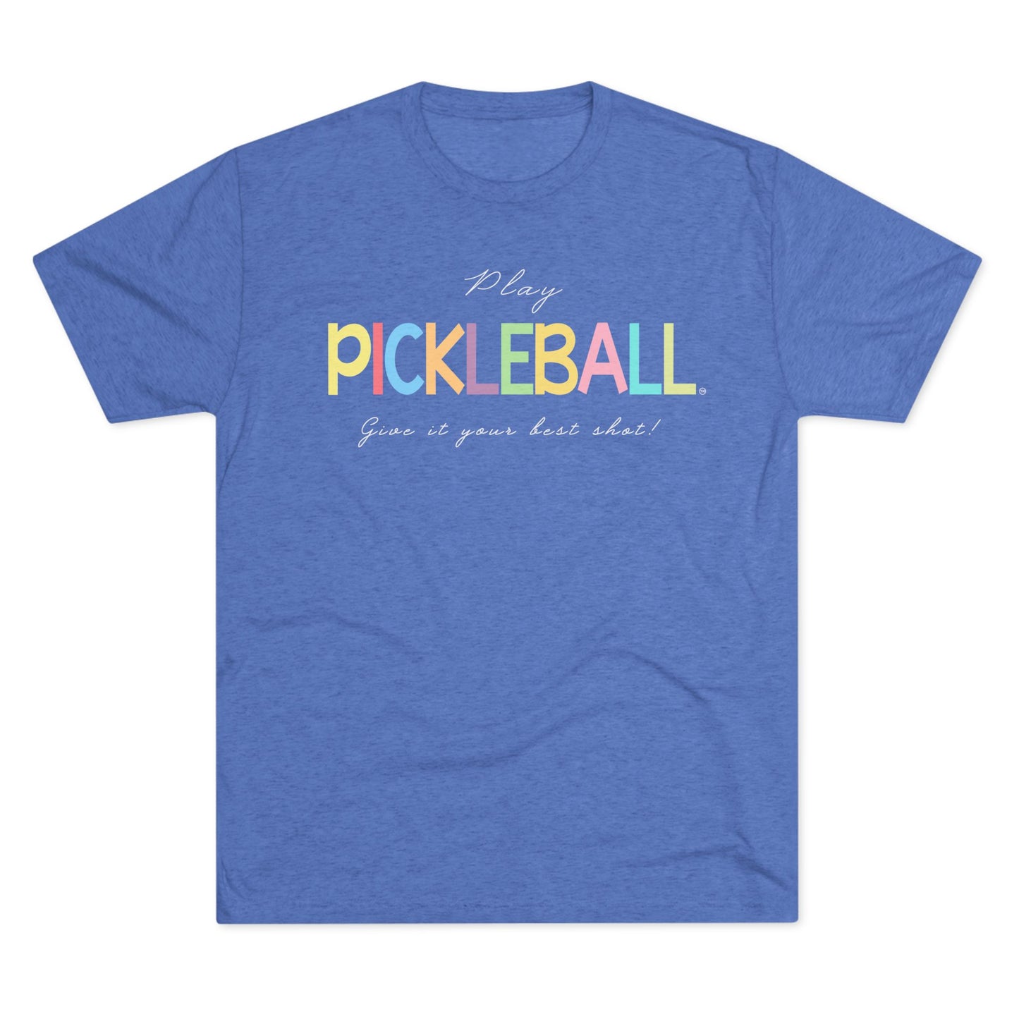 Colorful Pickleball Unisex Tri-Blend Crew Tee