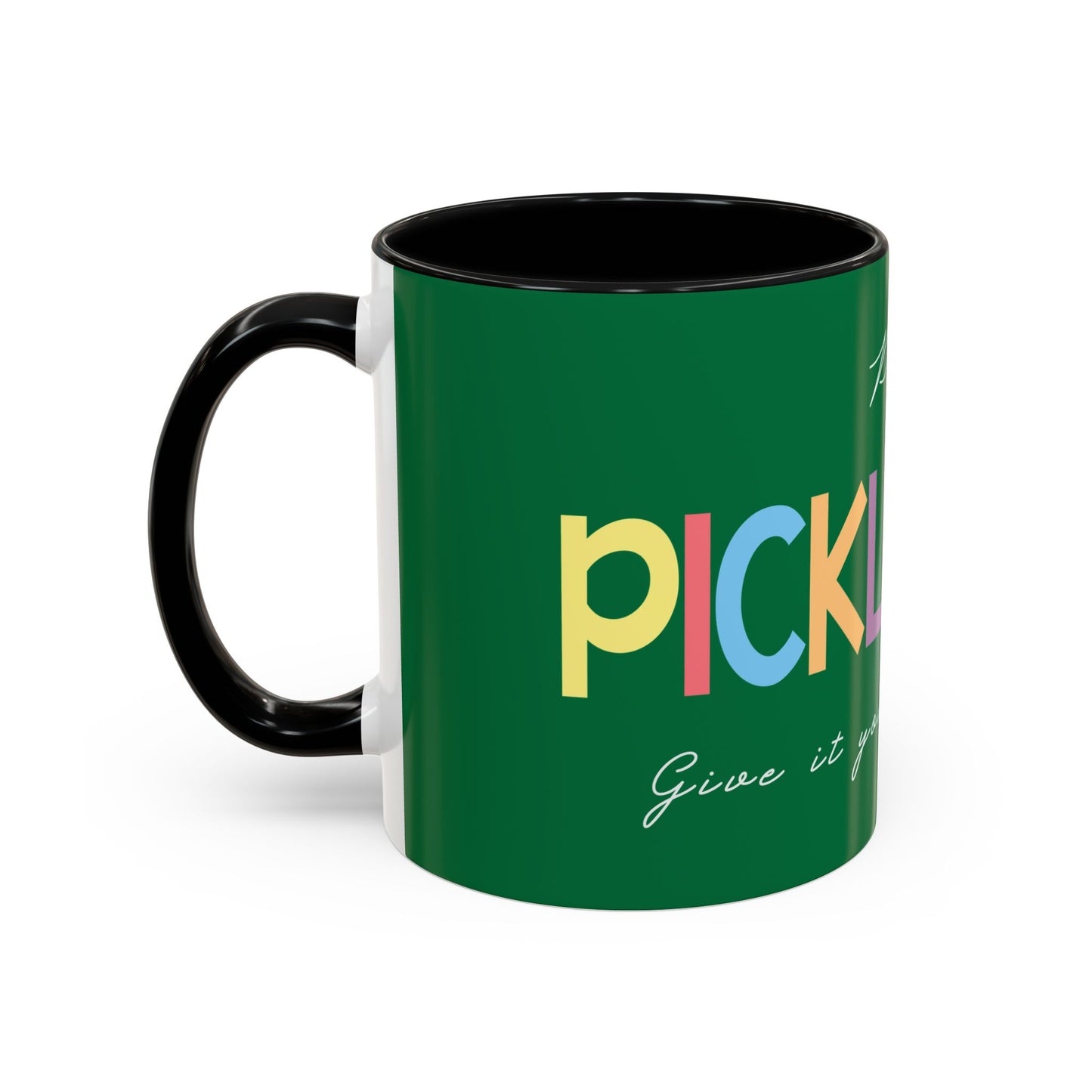 Colorful Pickleball Accent Coffee Mug (11oz)