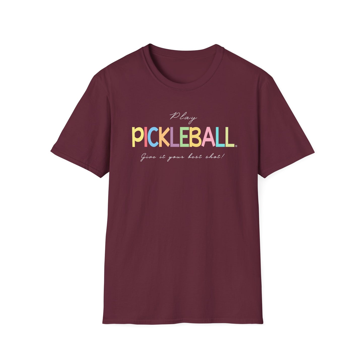 Colorful Pickleball Unisex Softstyle T-Shirt