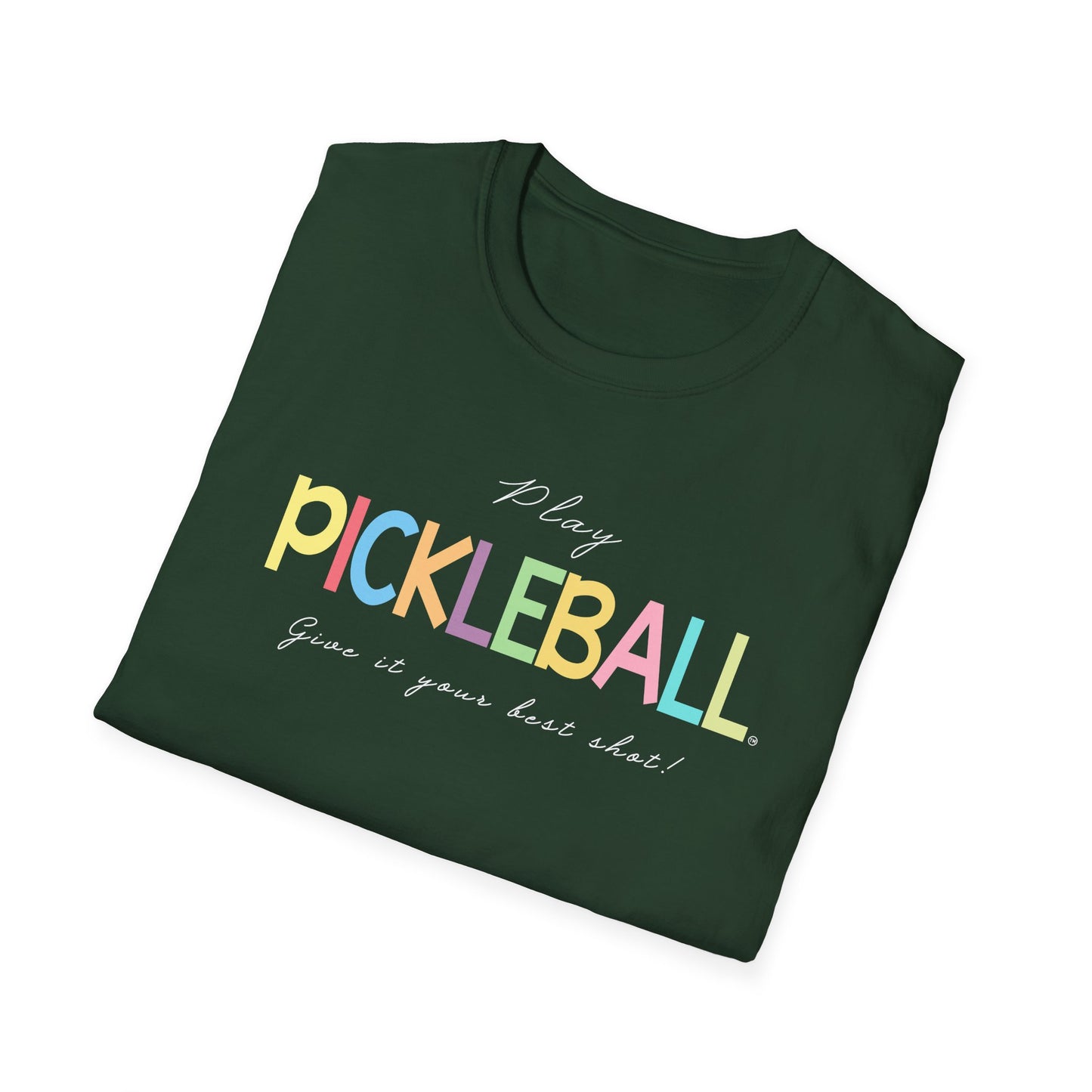 Colorful Pickleball Unisex Softstyle T-Shirt