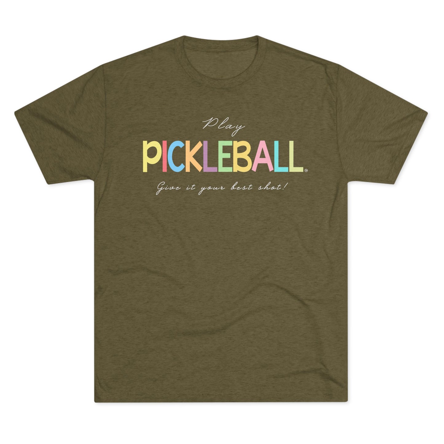 Colorful Pickleball Unisex Tri-Blend Crew Tee