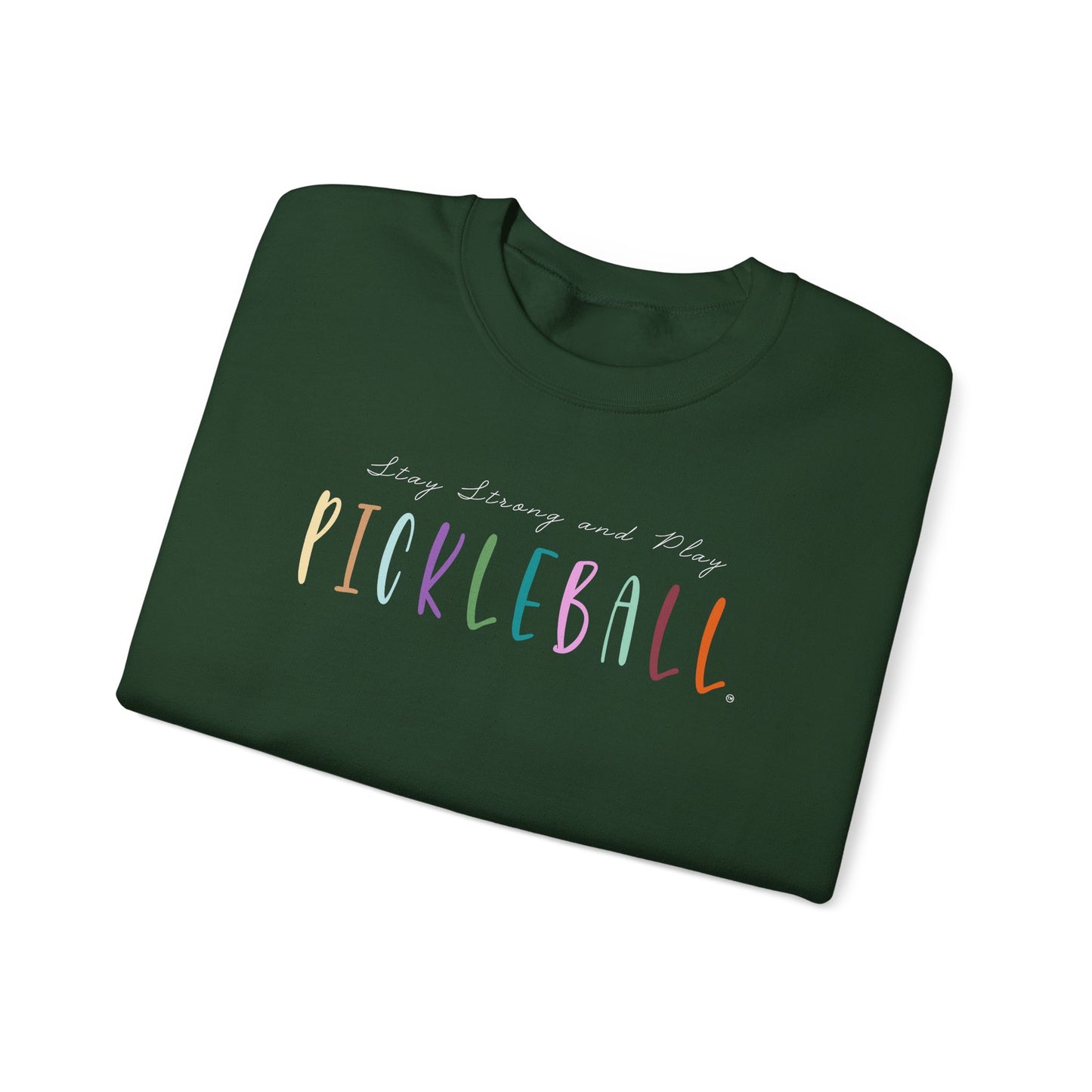 Stay Strong & Play Pickleball Unisex Heavy Blend™ Crewneck Sweatshirt