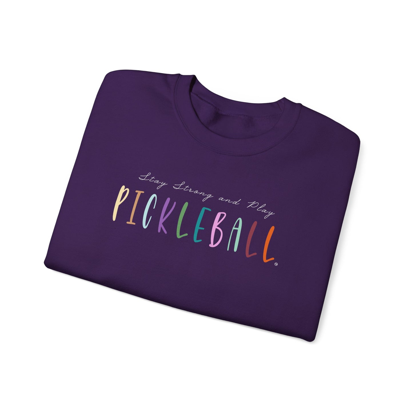 Stay Strong & Play Pickleball Unisex Heavy Blend™ Crewneck Sweatshirt