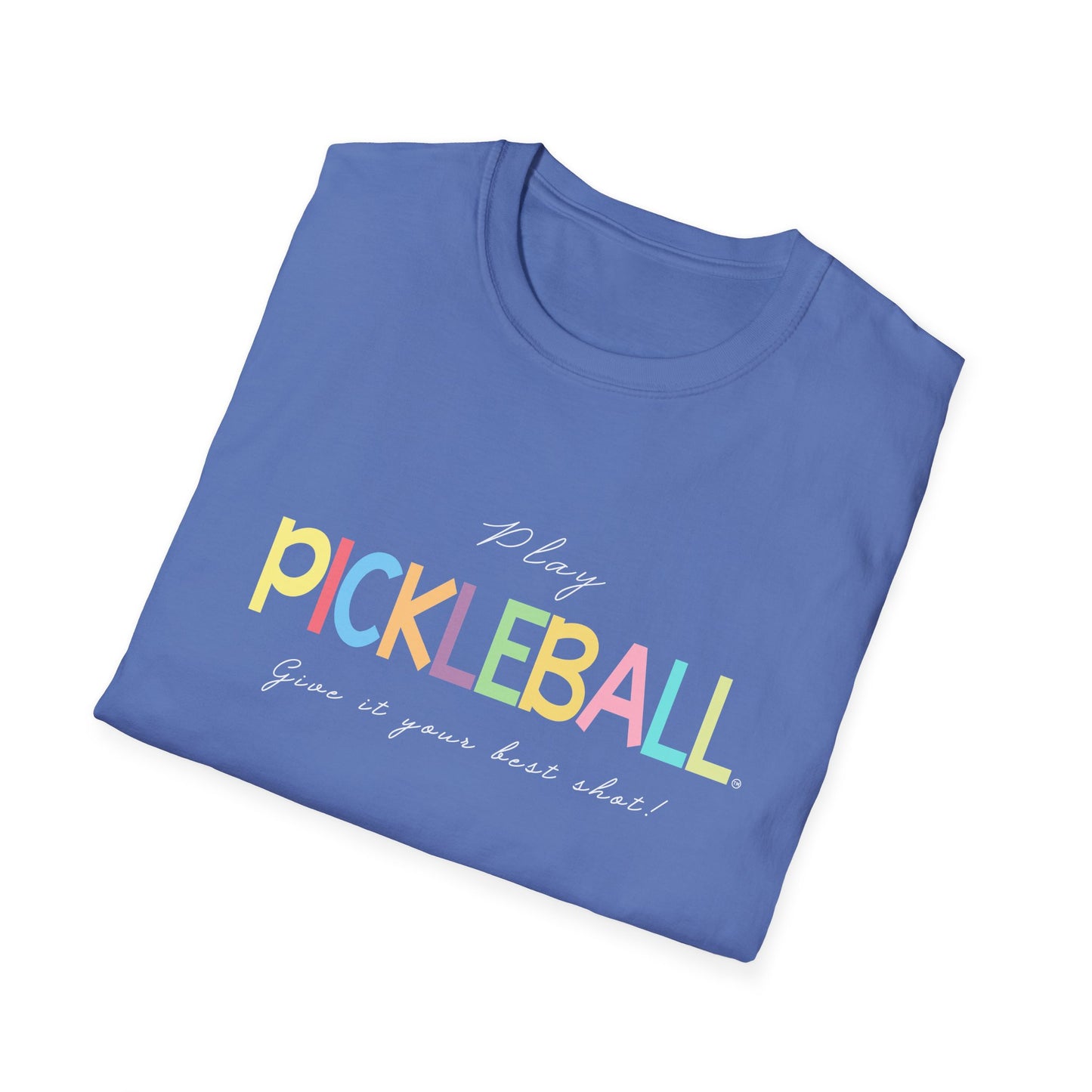 Colorful Pickleball Unisex Softstyle T-Shirt