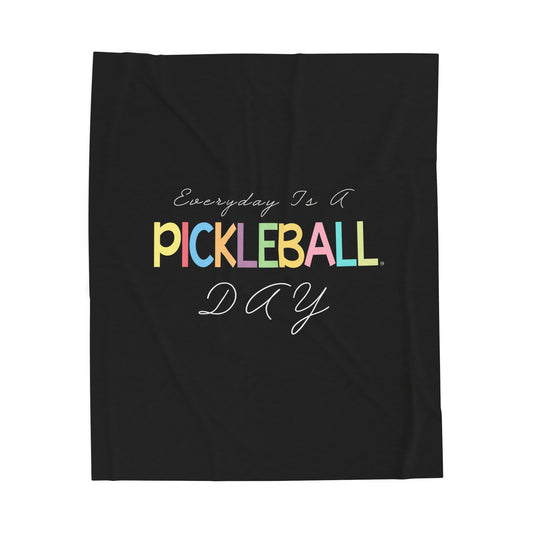 Colorful Pickleball Velveteen Plush Blanket