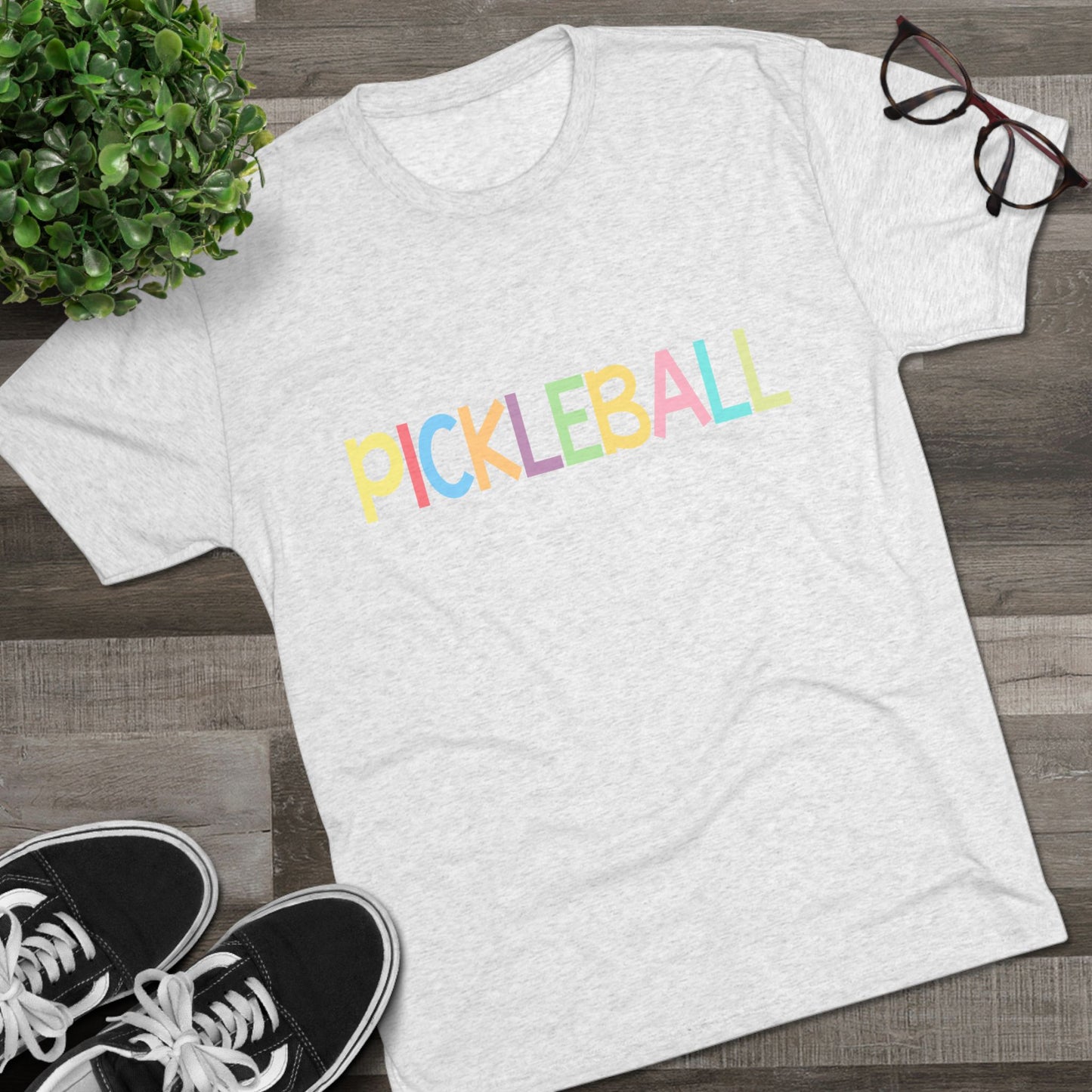 Colorful Pickleball Unisex Tri-Blend Crew Tee