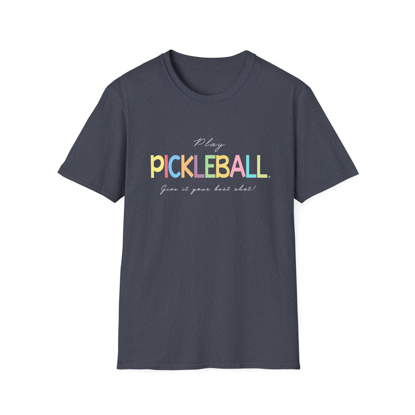 Colorful Pickleball Unisex Softstyle T-Shirt