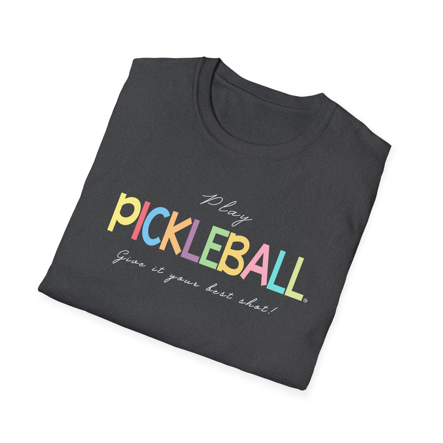 Colorful Pickleball Unisex Softstyle T-Shirt