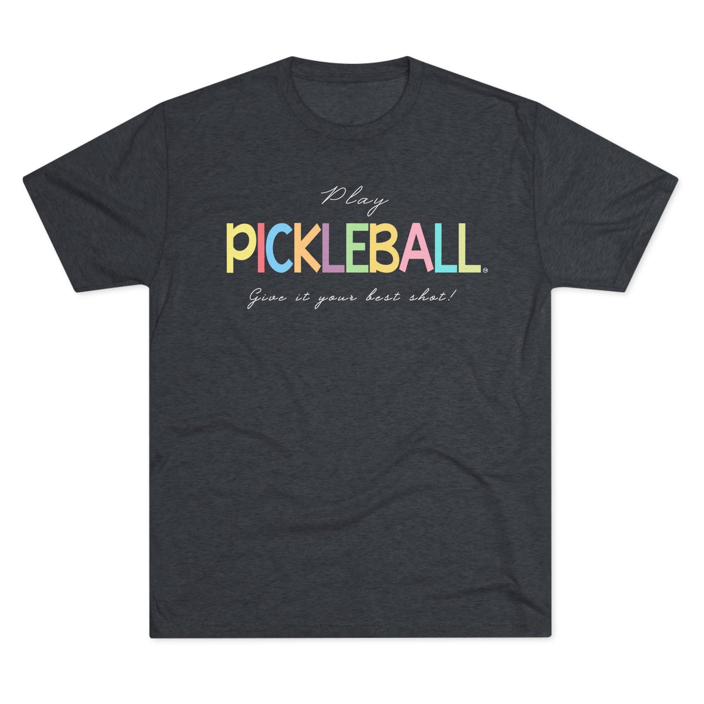 Colorful Pickleball Unisex Tri-Blend Crew Tee