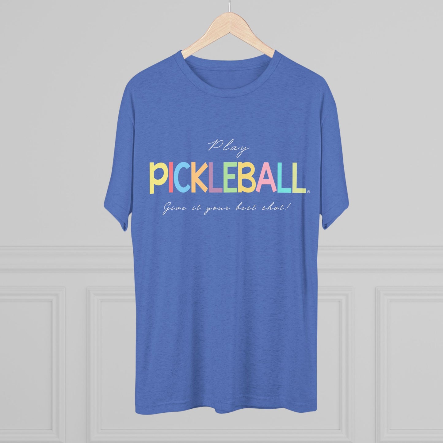 Colorful Pickleball Unisex Tri-Blend Crew Tee