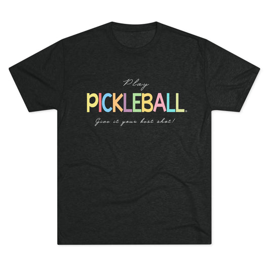 Colorful Pickleball Unisex Tri-Blend Crew Tee