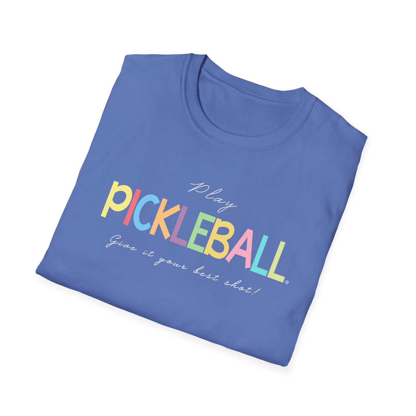 Colorful Pickleball Unisex Softstyle T-Shirt