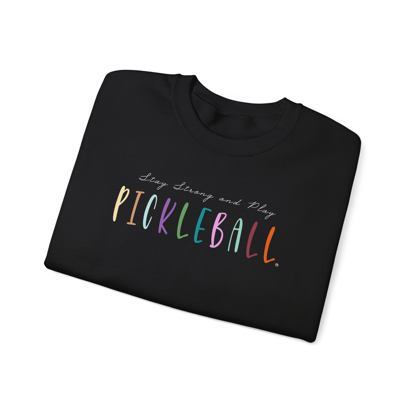 Stay Strong & Play Pickleball Unisex Heavy Blend™ Crewneck Sweatshirt