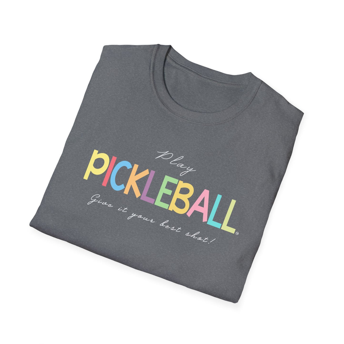 Colorful Pickleball Unisex Softstyle T-Shirt