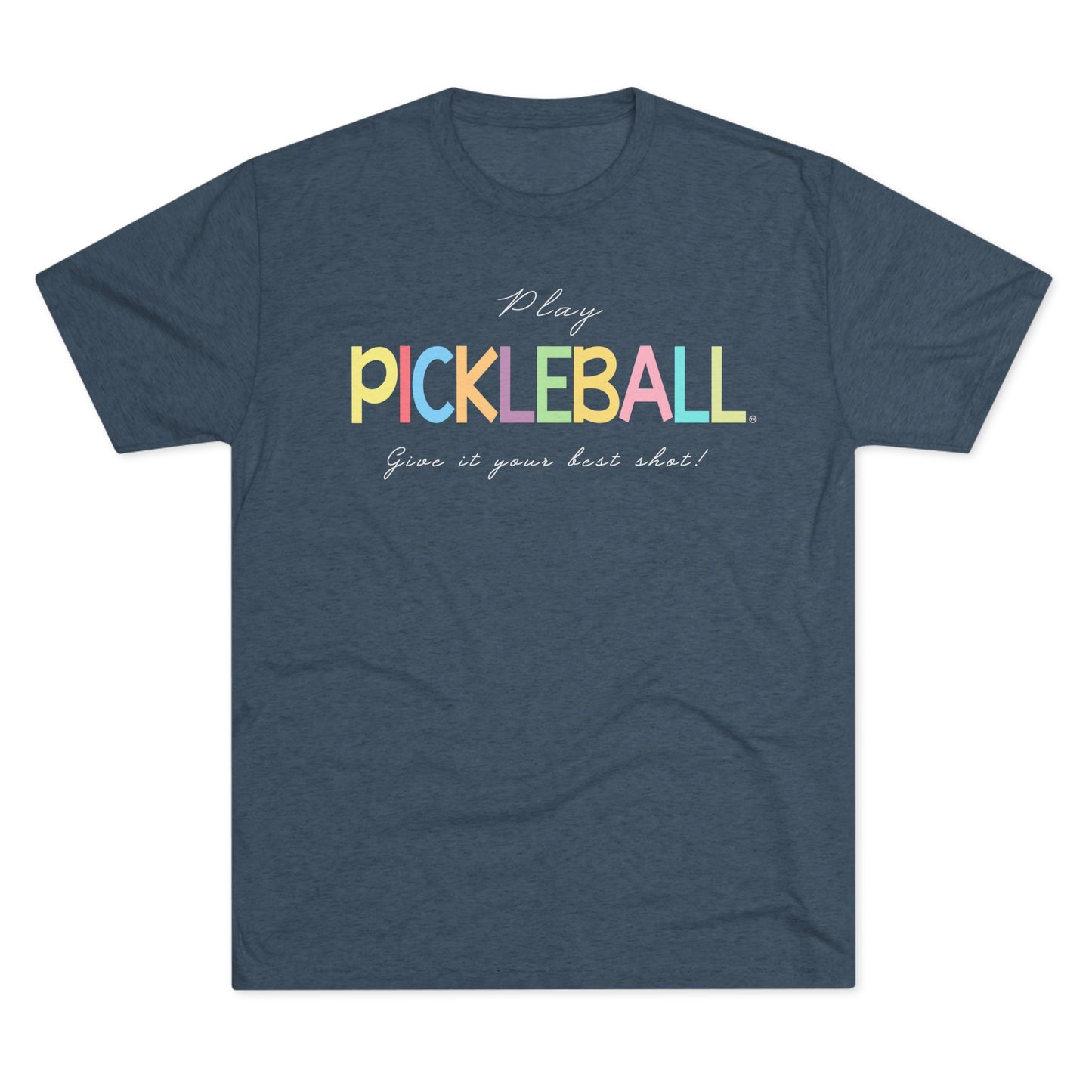 Colorful Pickleball Unisex Tri-Blend Crew Tee