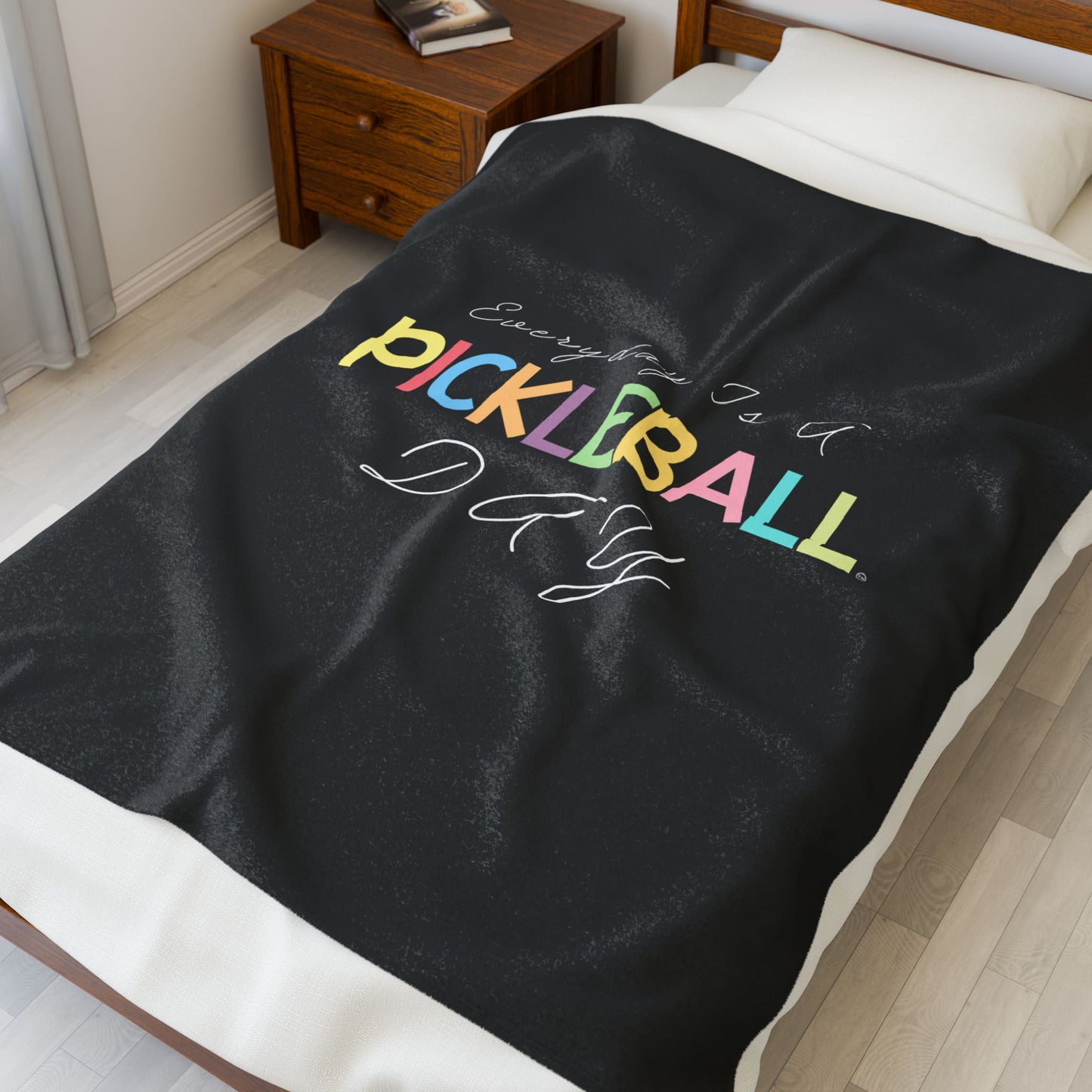 Colorful Pickleball Velveteen Plush Blanket