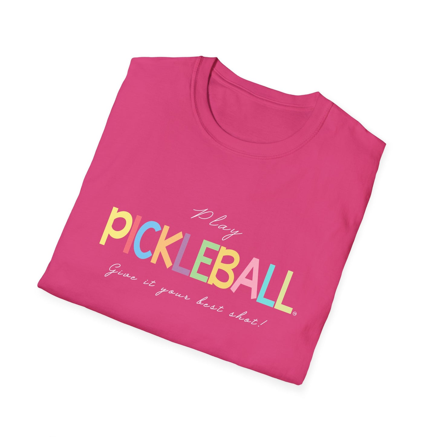 Colorful Pickleball Unisex Softstyle T-Shirt