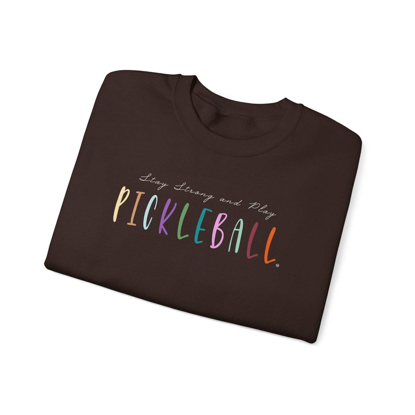 Stay Strong & Play Pickleball Unisex Heavy Blend™ Crewneck Sweatshirt