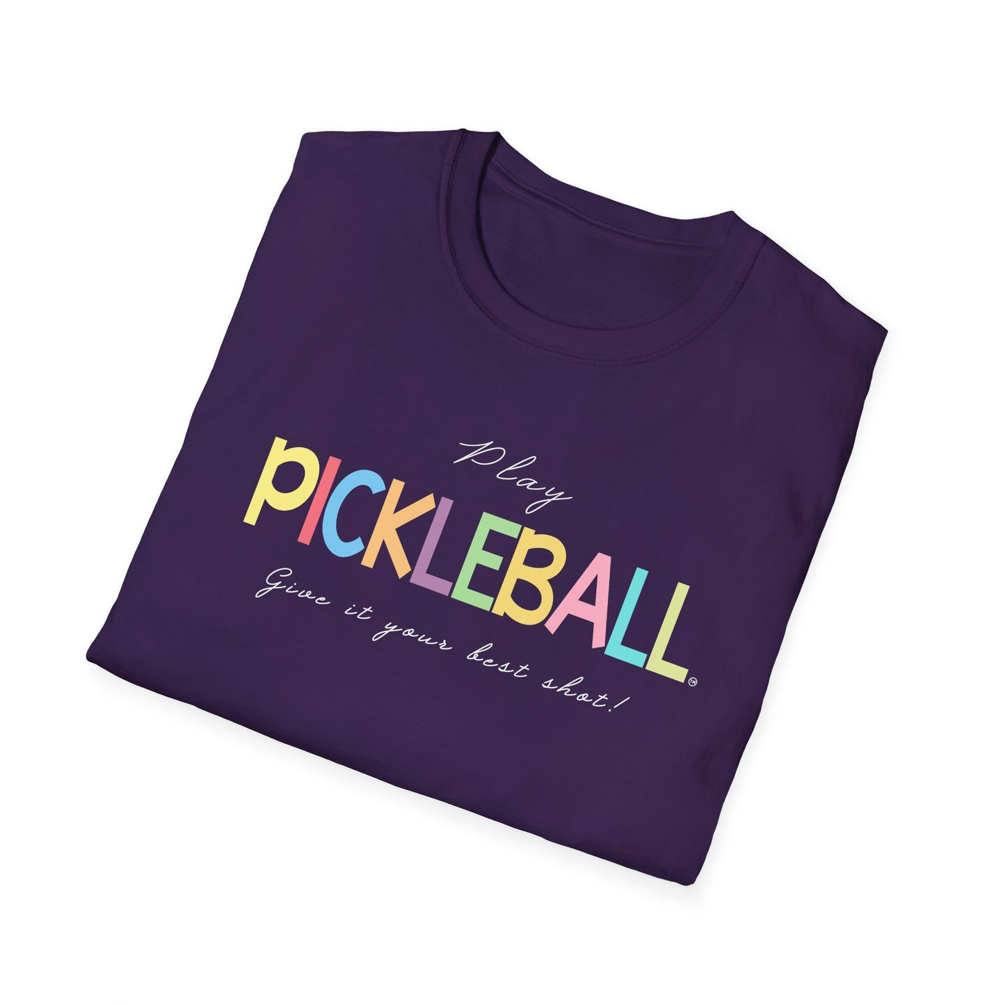 Colorful Pickleball Unisex Softstyle T-Shirt
