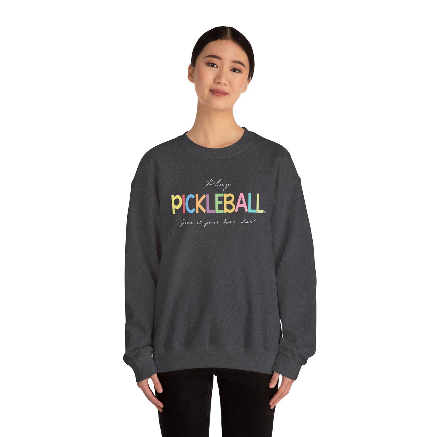 Colorful Pickleball Unisex Heavy Blend™ Crewneck Sweatshirt