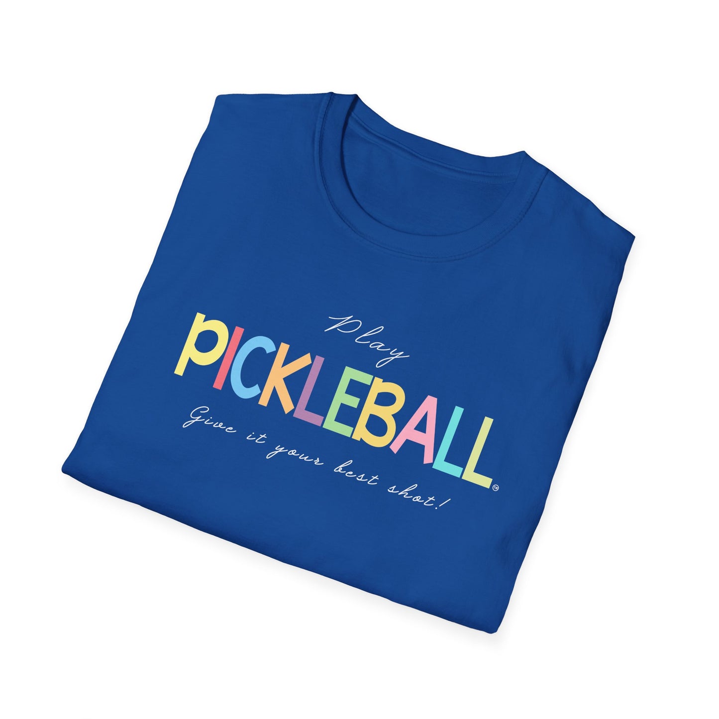 Colorful Pickleball Unisex Softstyle T-Shirt