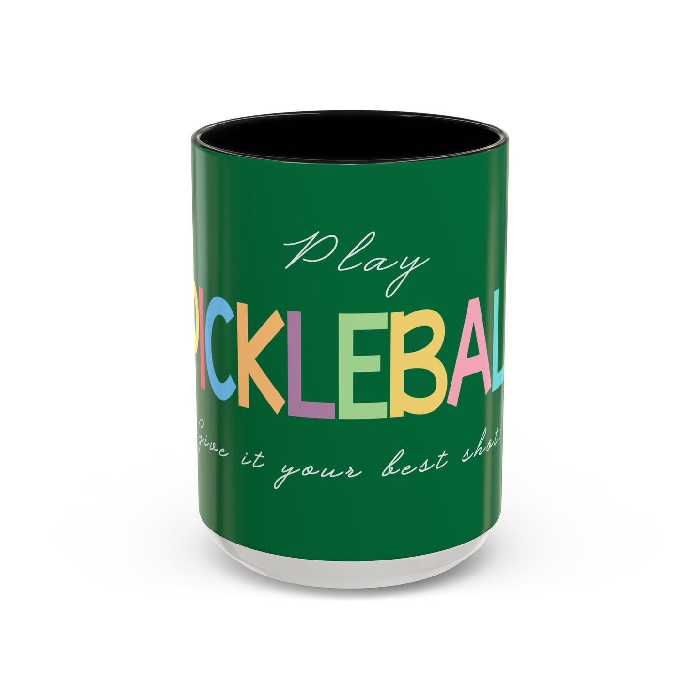 Colorful Pickleball Accent Coffee Mug (11oz)