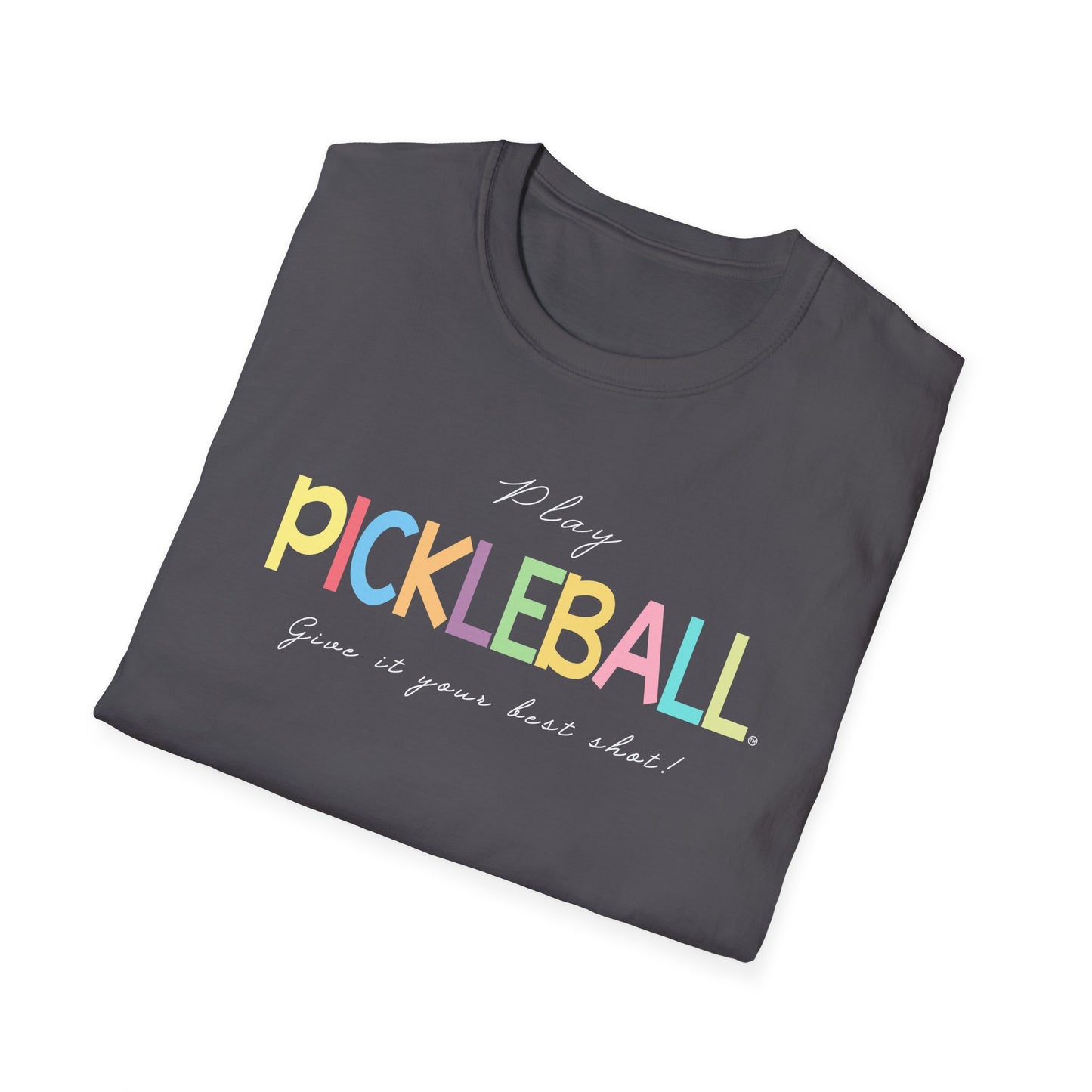 Colorful Pickleball Unisex Softstyle T-Shirt
