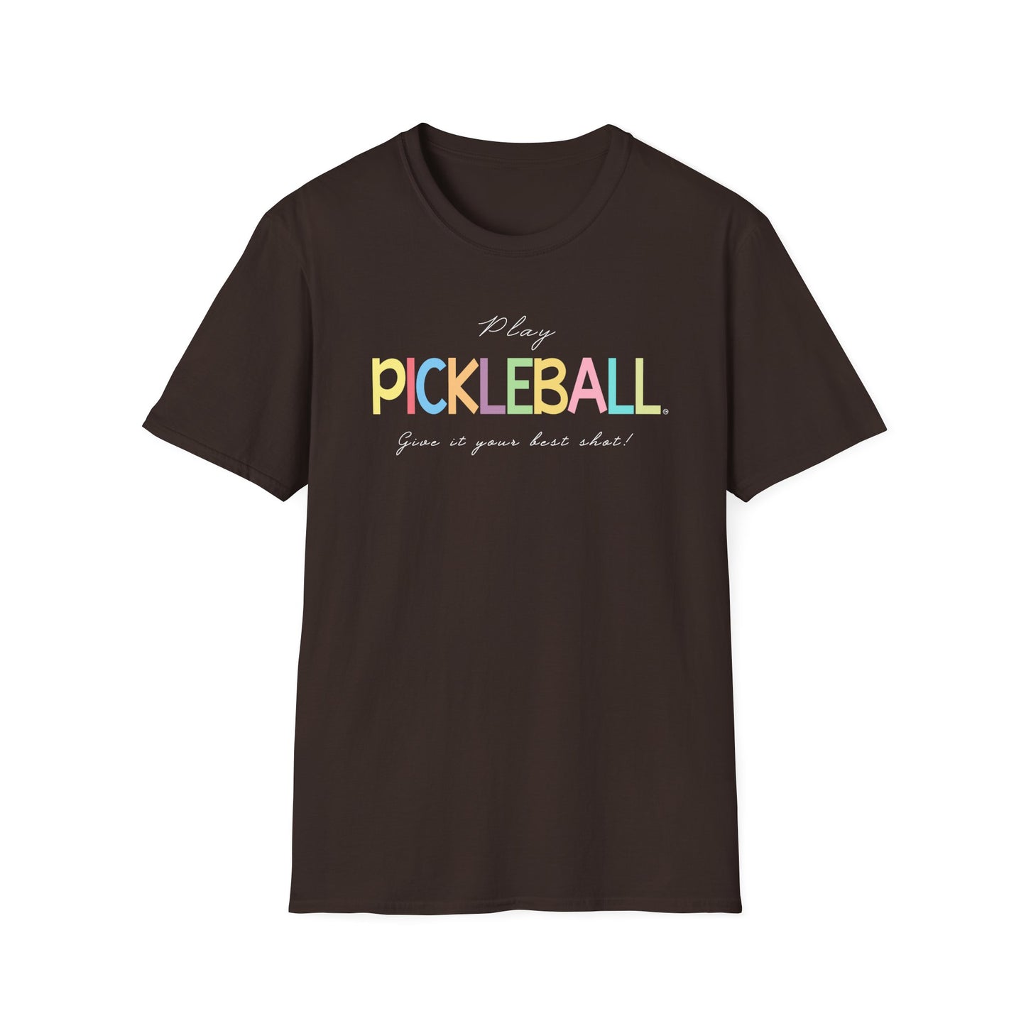 Colorful Pickleball Unisex Softstyle T-Shirt
