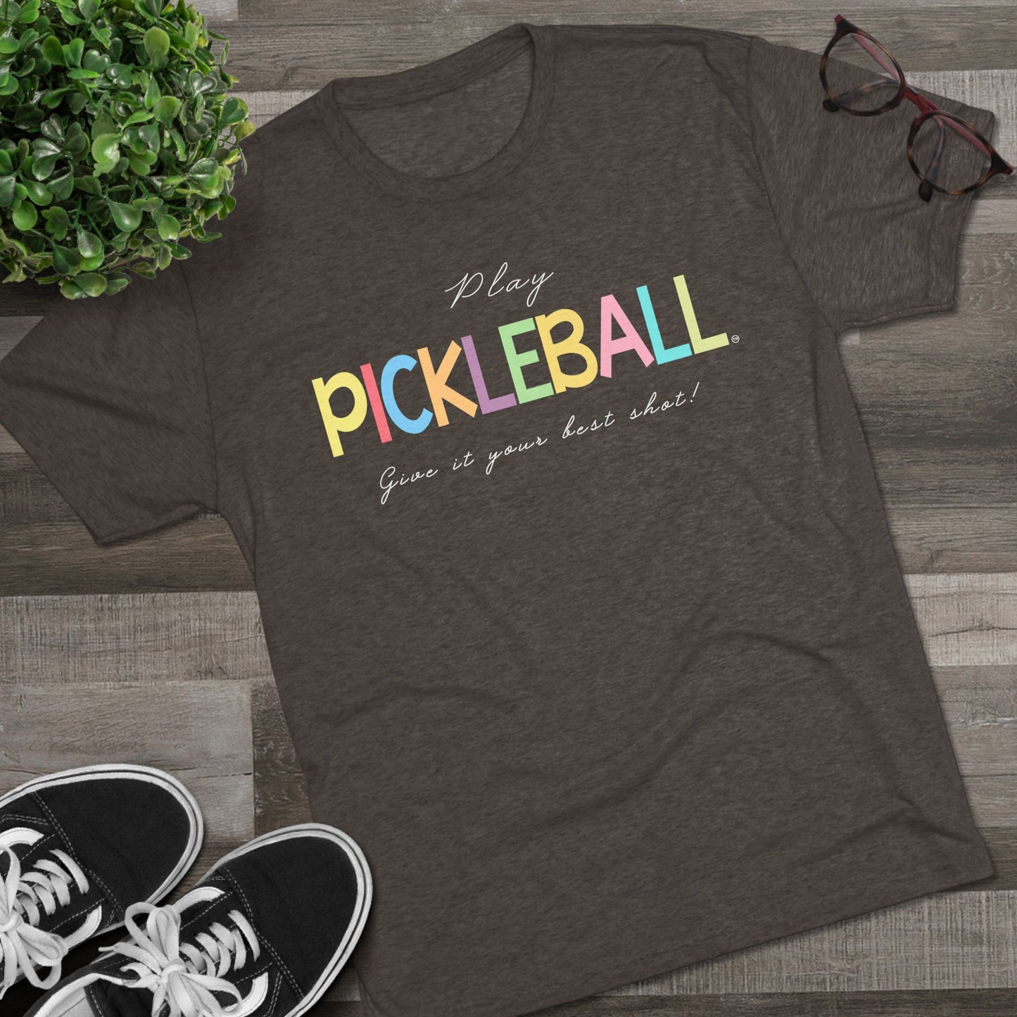 Colorful Pickleball Unisex Tri-Blend Crew Tee