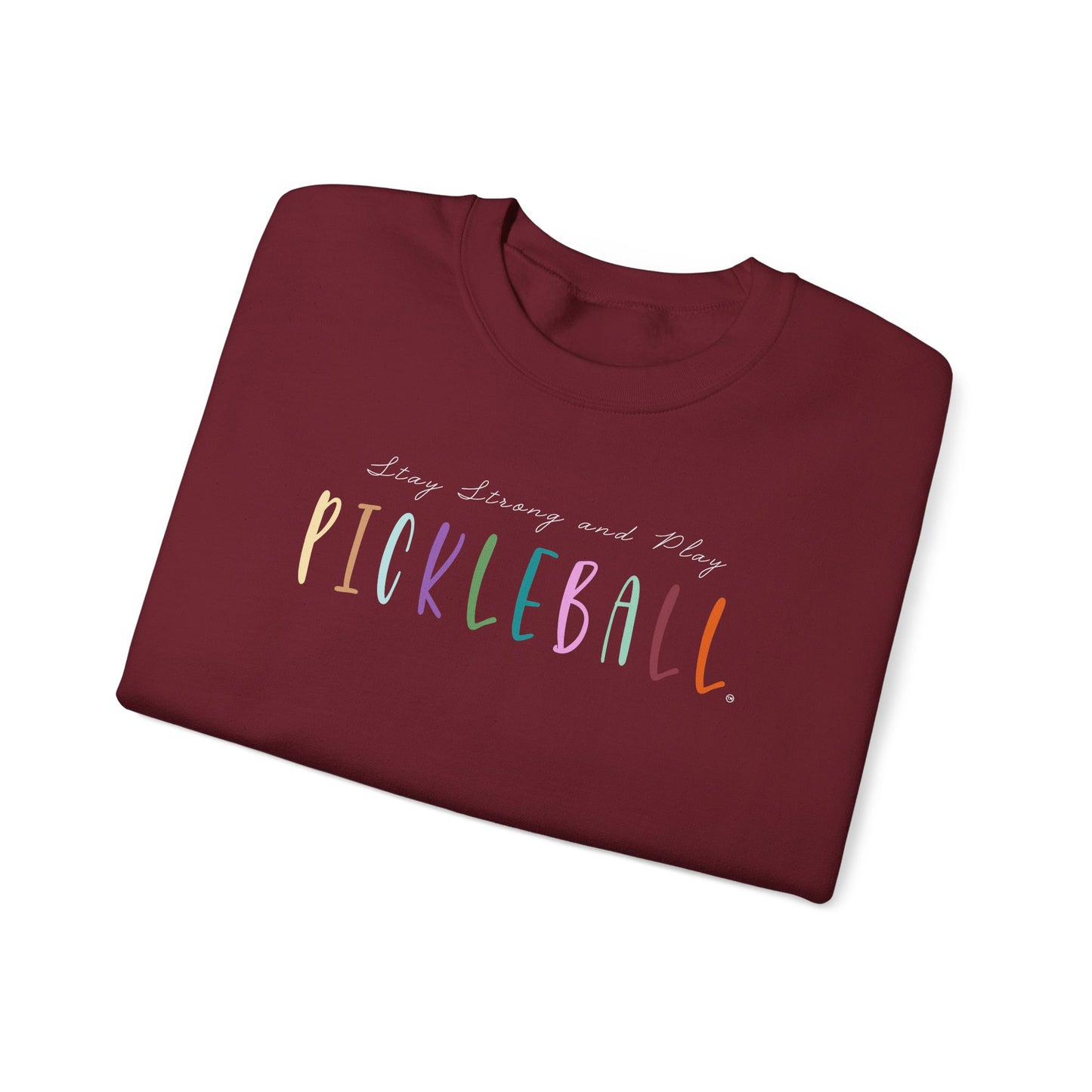 Stay Strong & Play Pickleball Unisex Heavy Blend™ Crewneck Sweatshirt