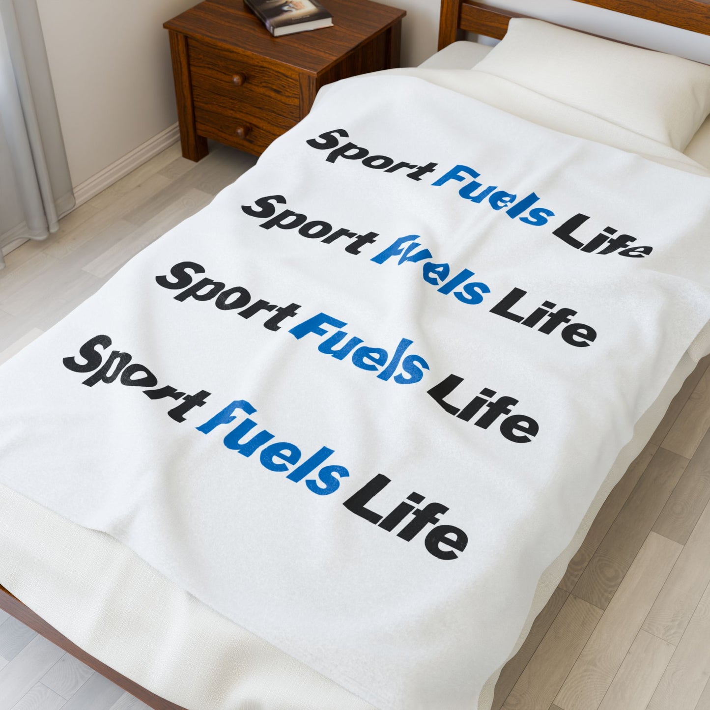 Sport Fuels Life Velveteen Plush Blanket