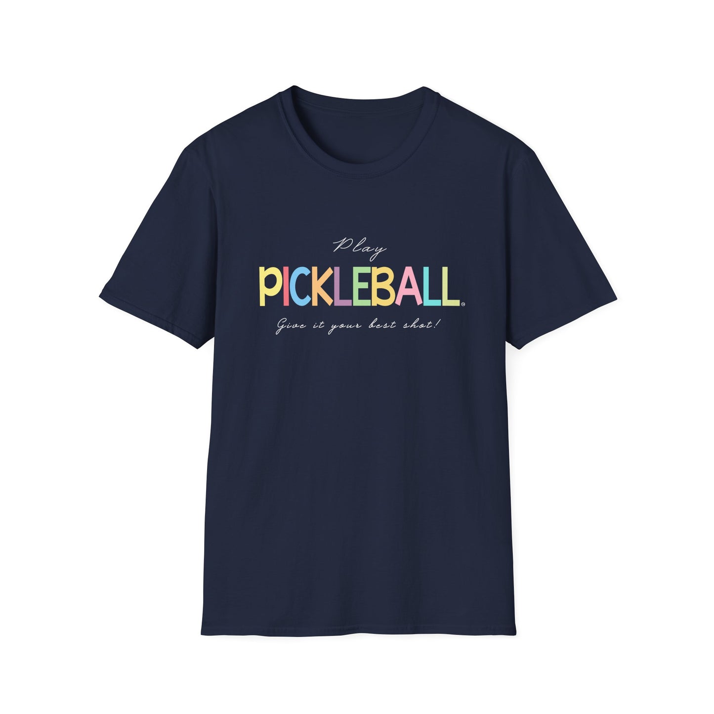 Colorful Pickleball Unisex Softstyle T-Shirt