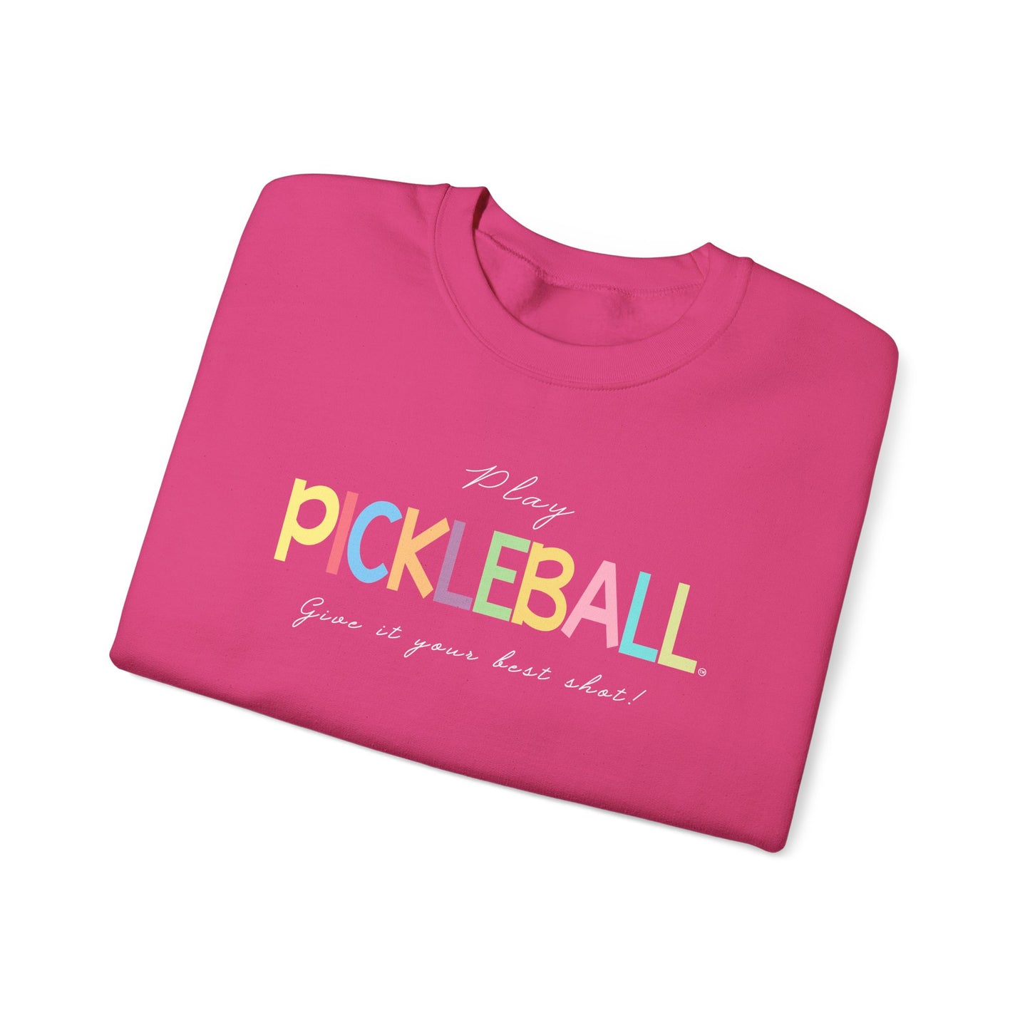 Colorful Pickleball Unisex Heavy Blend™ Crewneck Sweatshirt