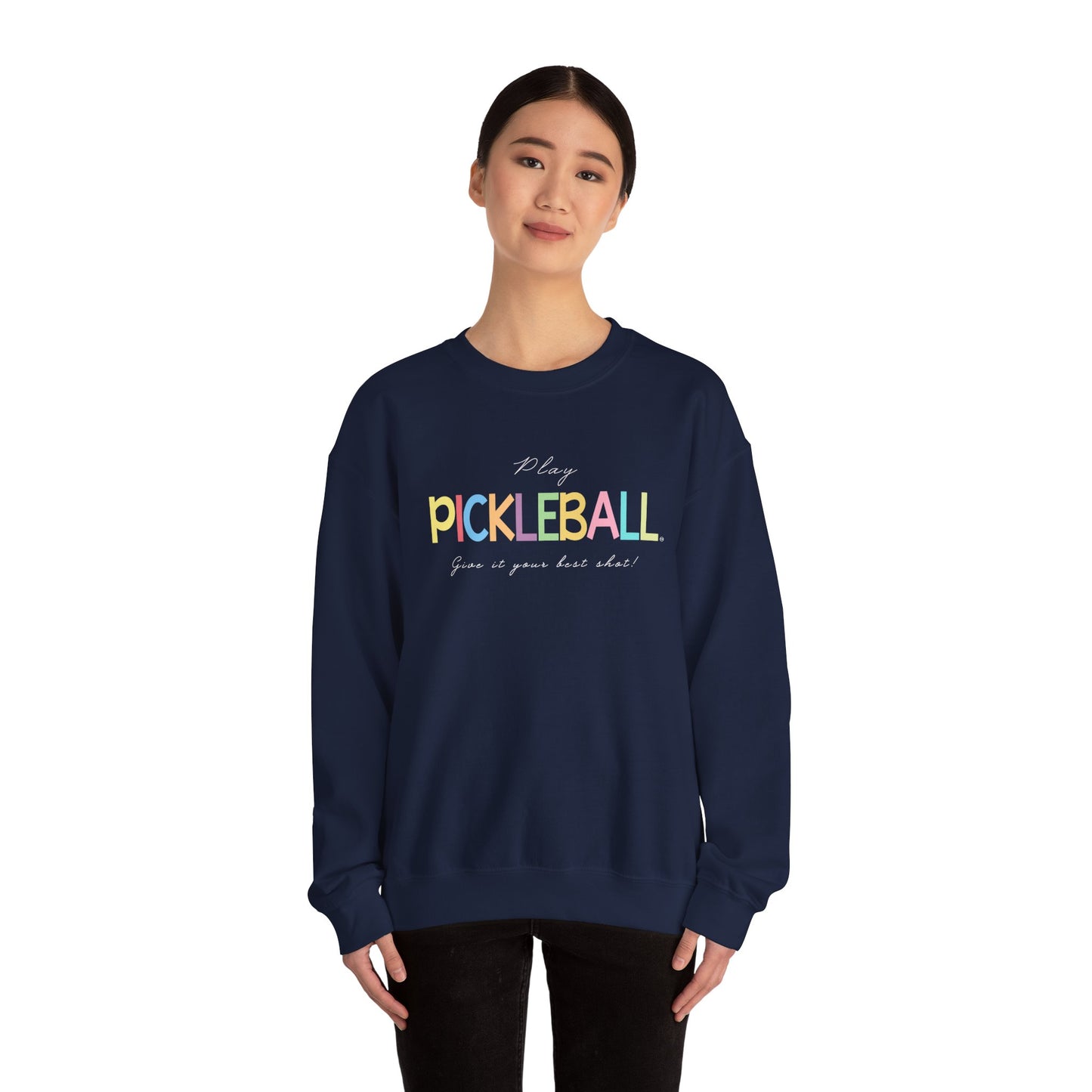 Colorful Pickleball Unisex Heavy Blend™ Crewneck Sweatshirt