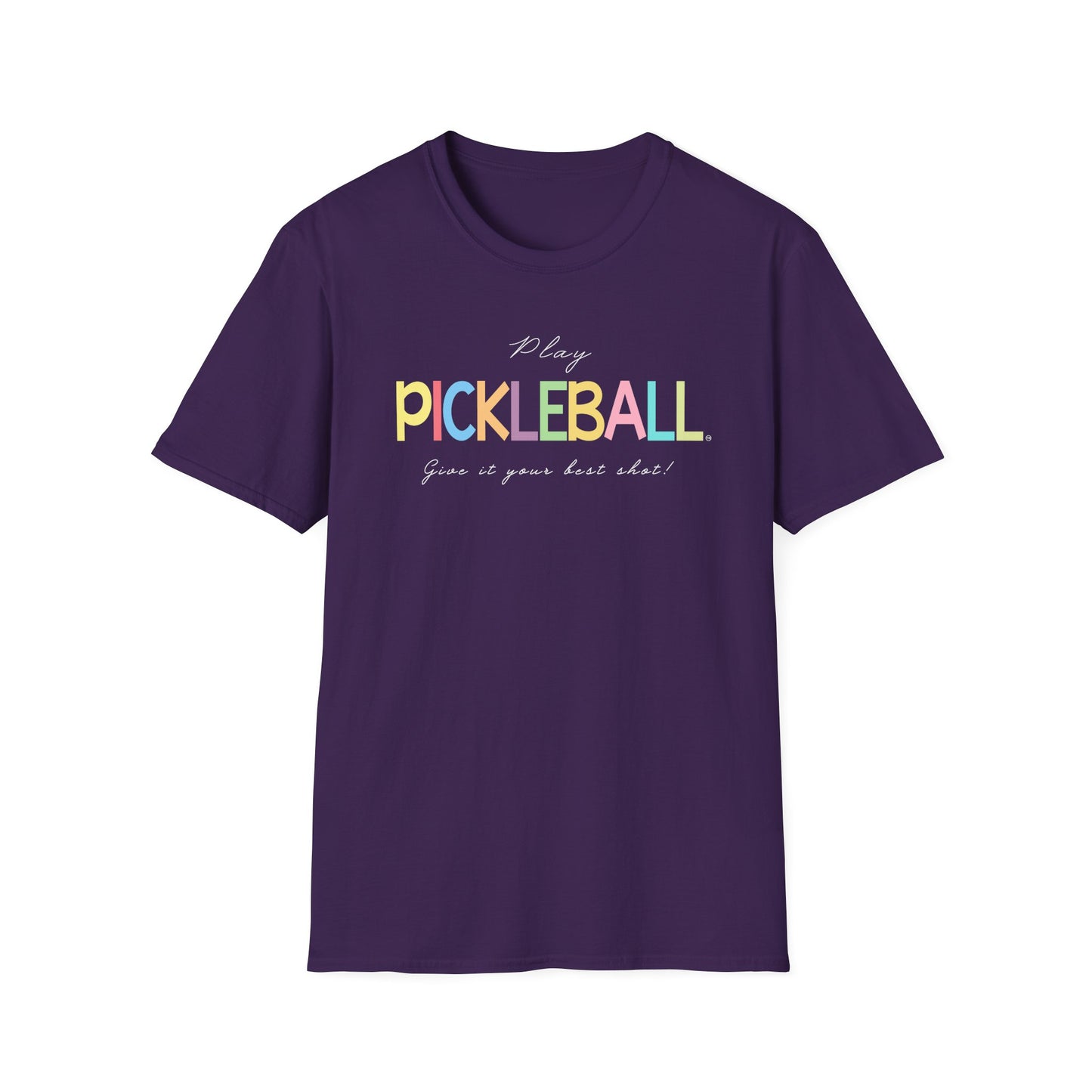 Colorful Pickleball Unisex Softstyle T-Shirt