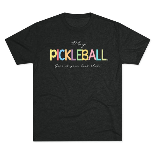Colorful Pickleball Unisex Tri-Blend Crew Tee
