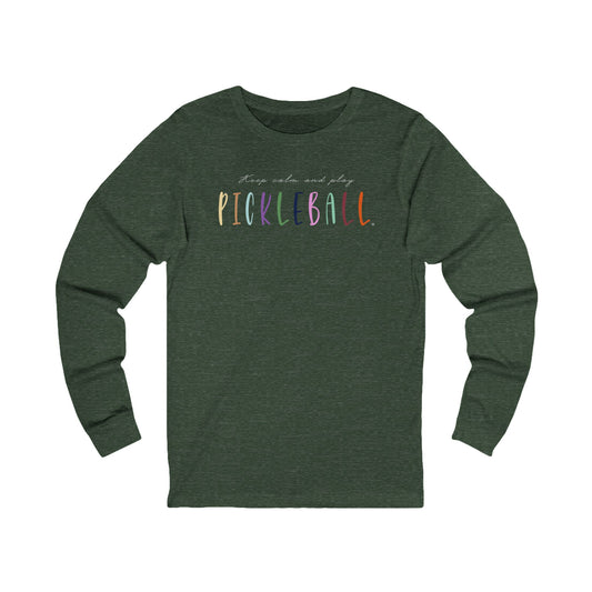 Stay Strong & Play Pickleball Unisex Jersey Long Sleeve Tee