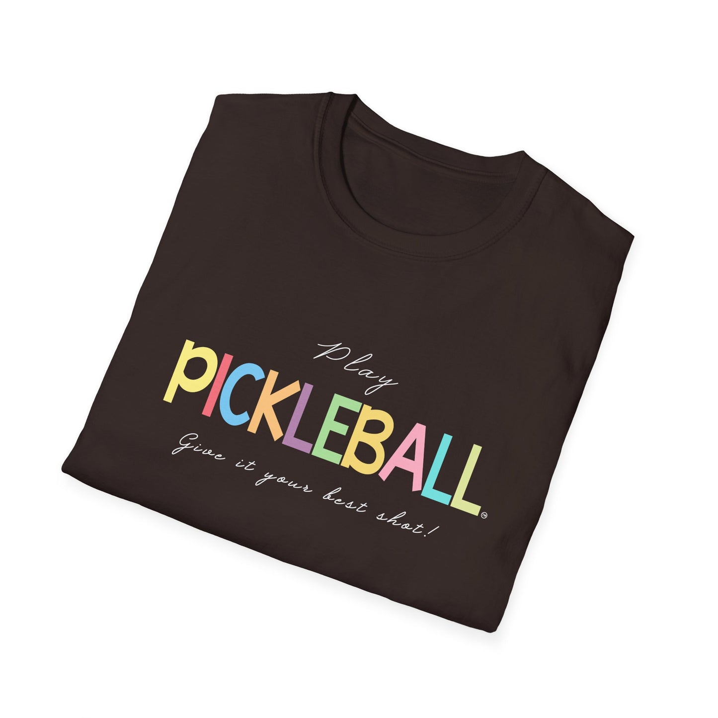 Colorful Pickleball Unisex Softstyle T-Shirt