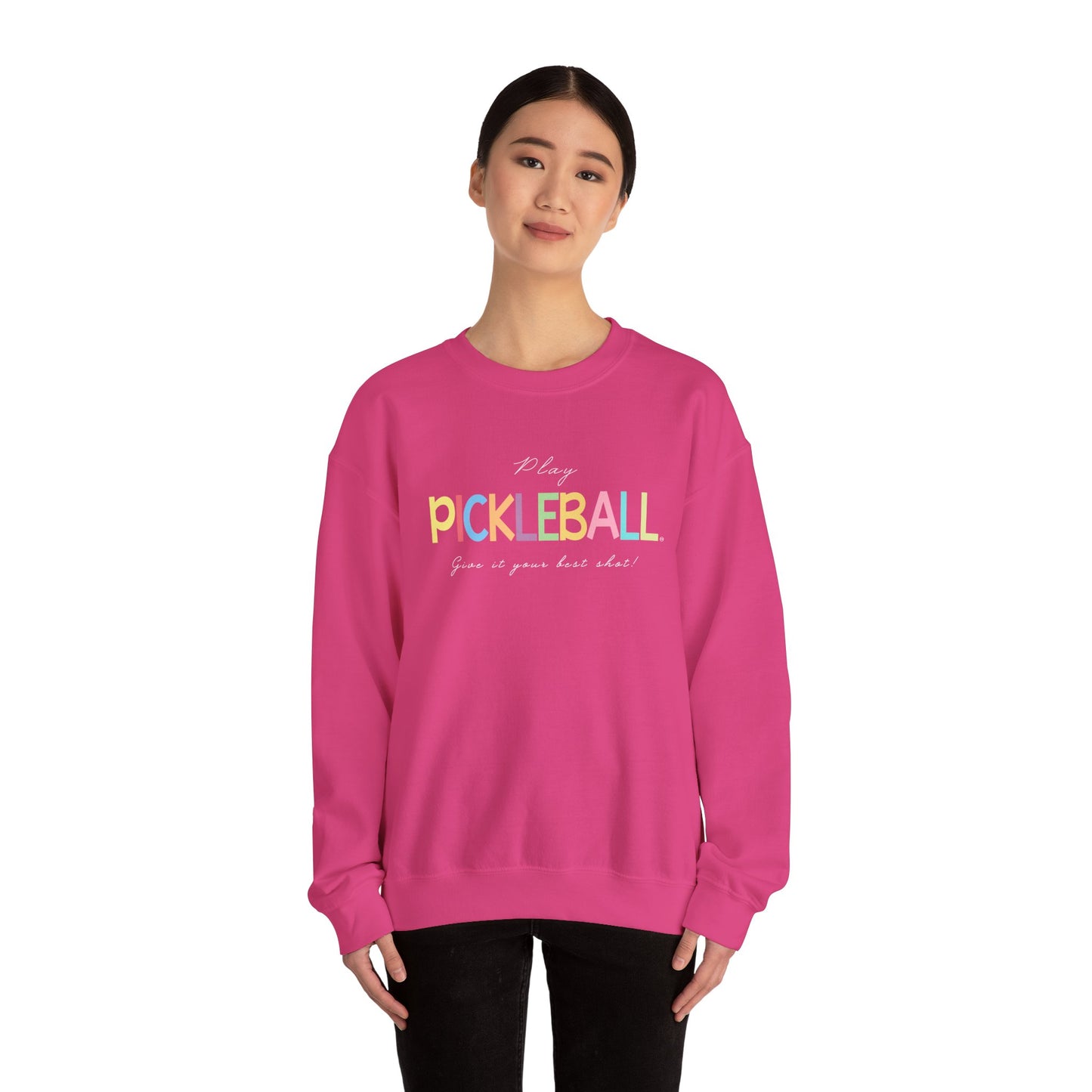 Colorful Pickleball Unisex Heavy Blend™ Crewneck Sweatshirt