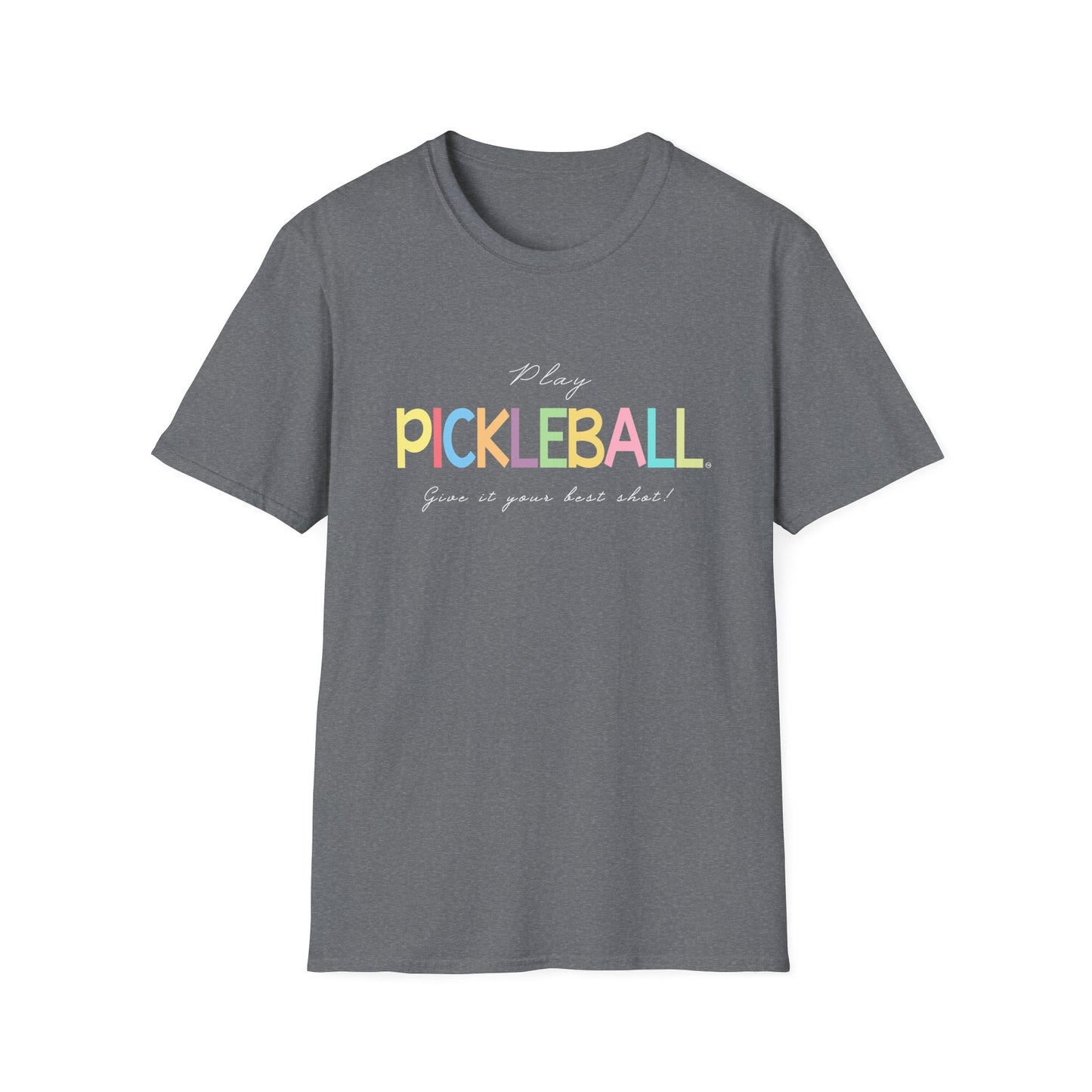 Colorful Pickleball Unisex Softstyle T-Shirt