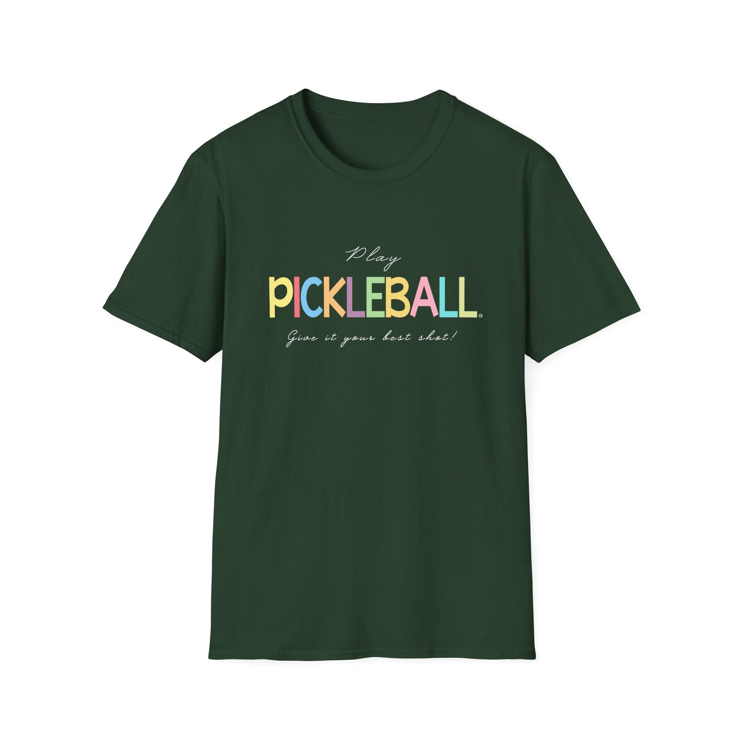 Colorful Pickleball Unisex Softstyle T-Shirt