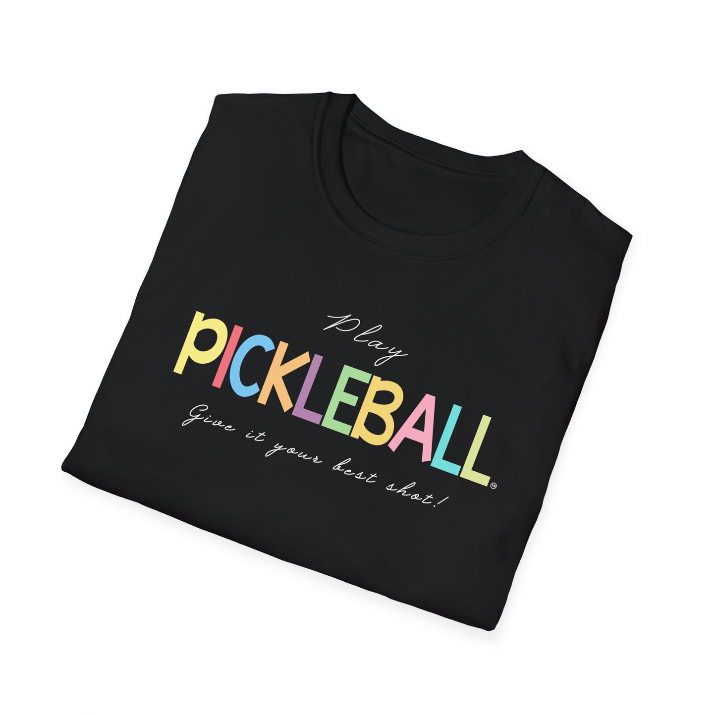 Colorful Pickleball Unisex Softstyle T-Shirt