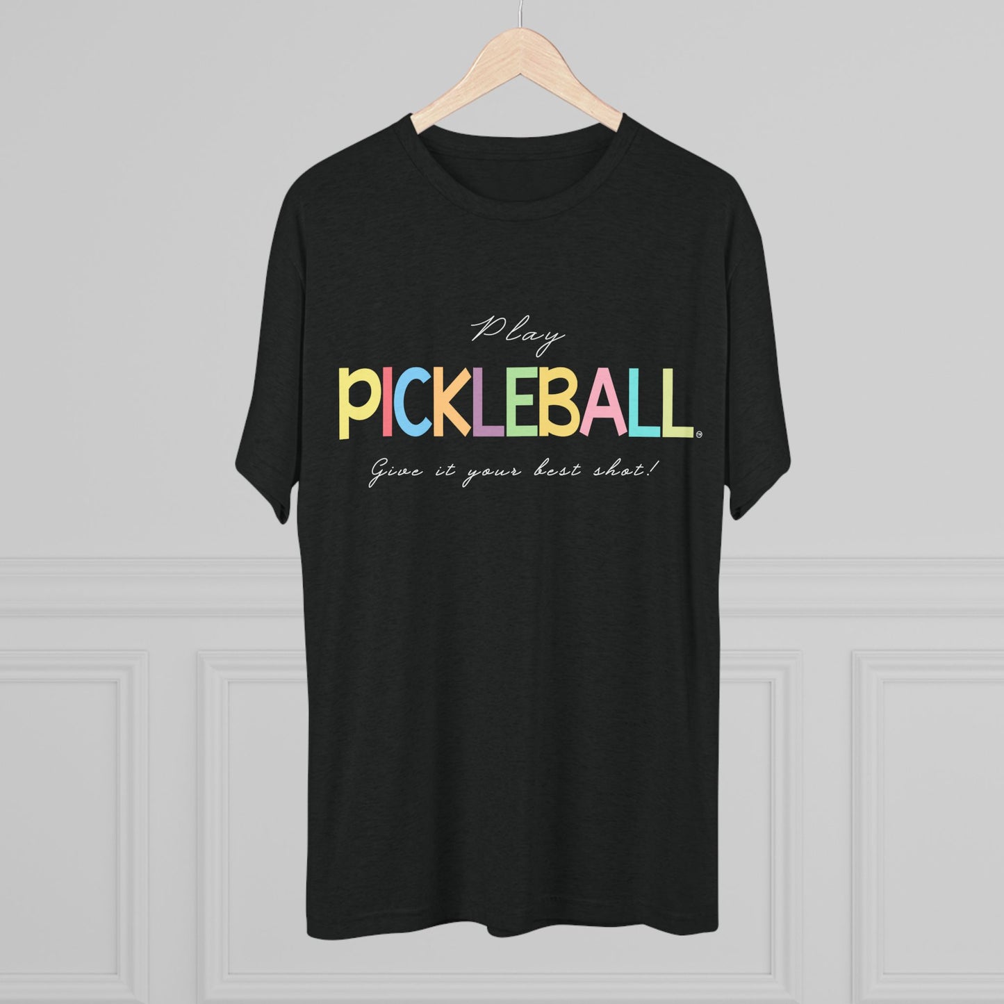 Colorful Pickleball Unisex Tri-Blend Crew Tee