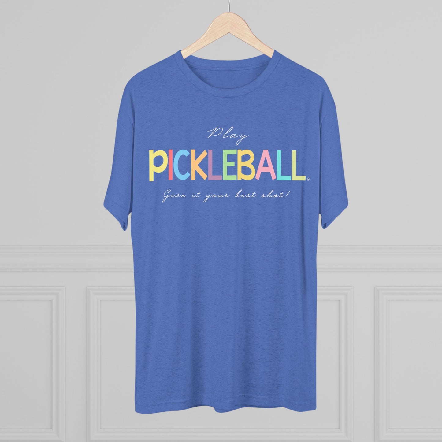 Colorful Pickleball Unisex Tri-Blend Crew Tee