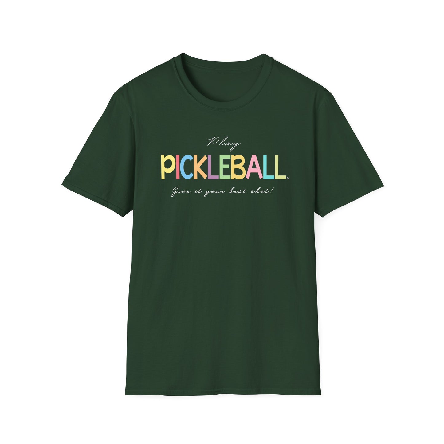 Colorful Pickleball Unisex Softstyle T-Shirt