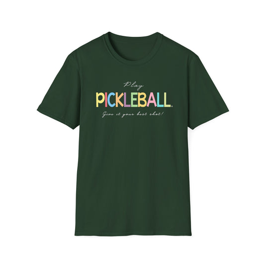 Colorful Pickleball Unisex Softstyle T-Shirt