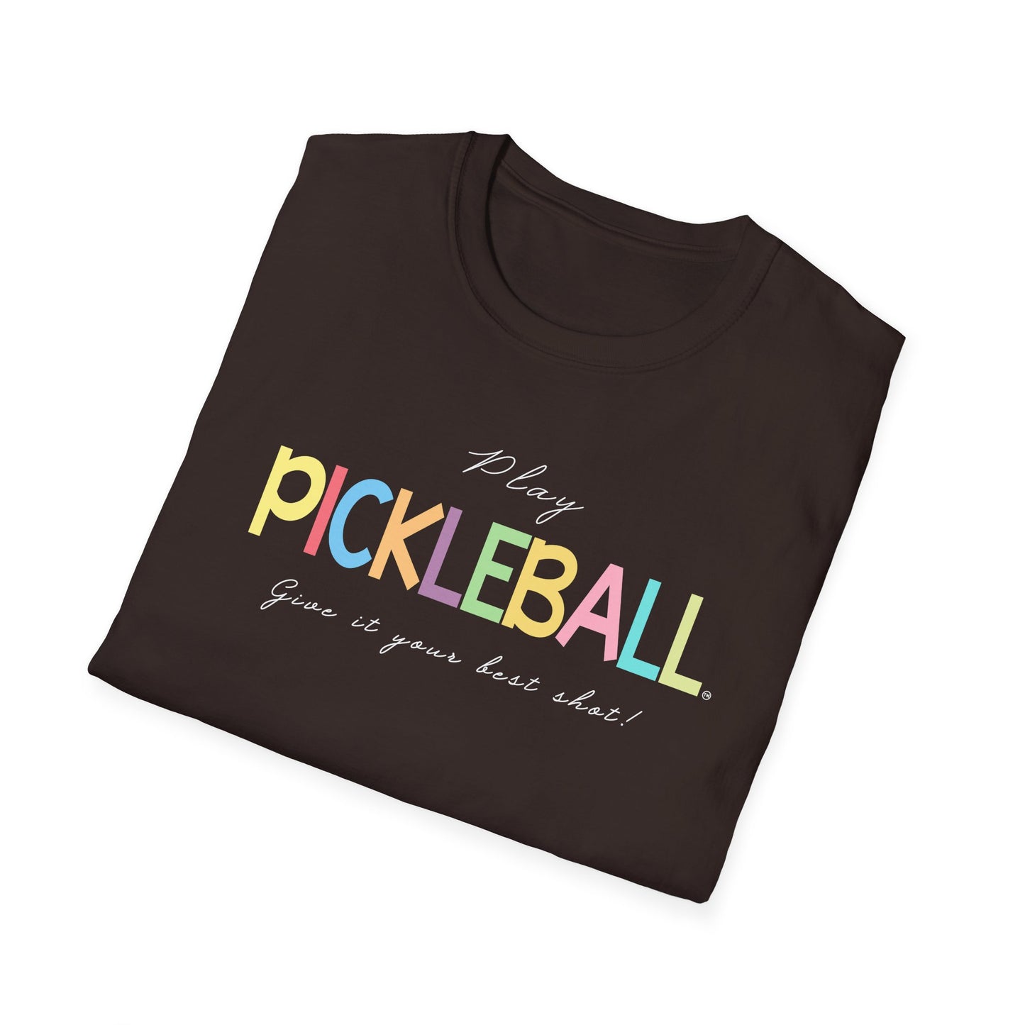 Colorful Pickleball Unisex Softstyle T-Shirt