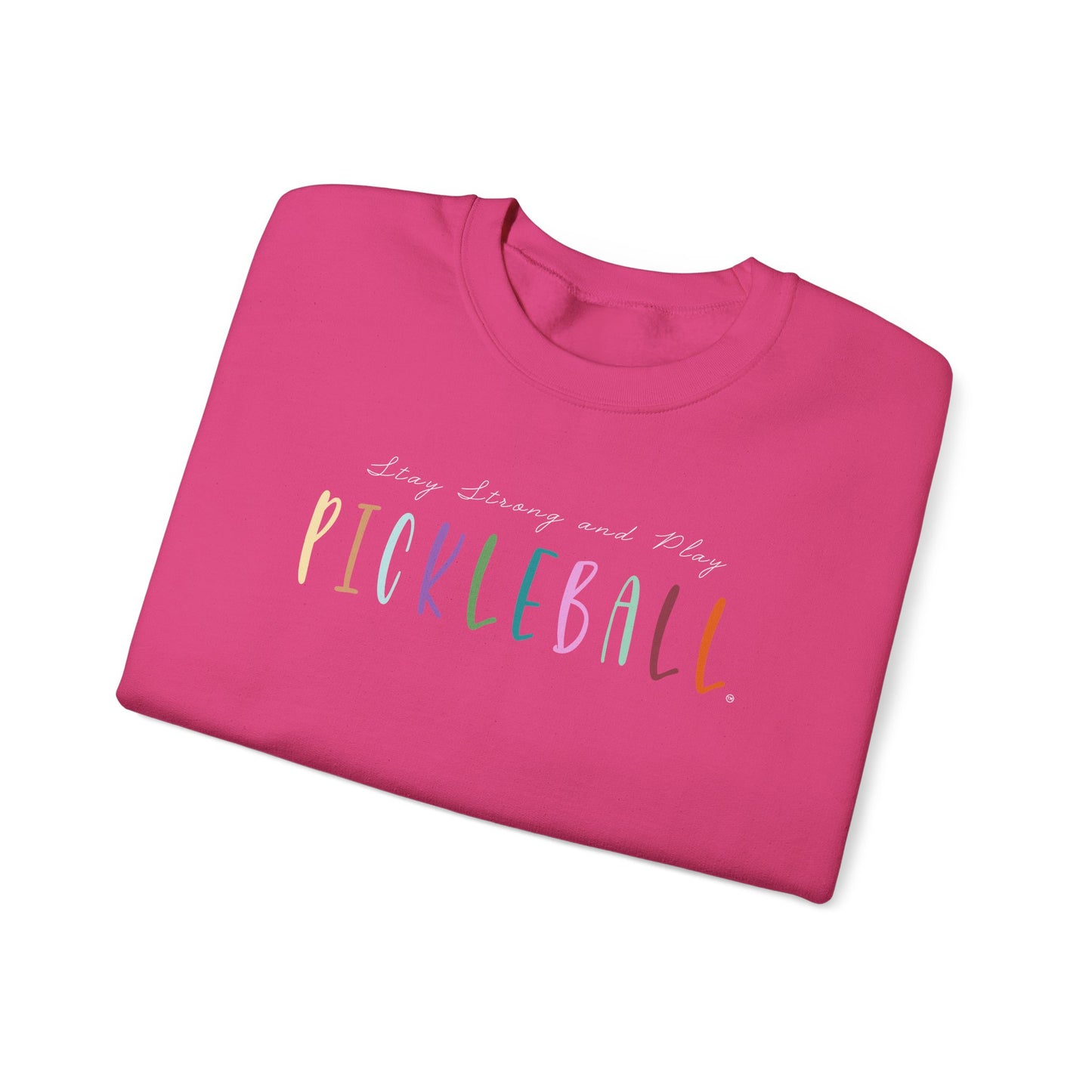 Stay Strong & Play Pickleball Unisex Heavy Blend™ Crewneck Sweatshirt